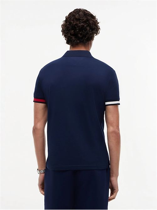 rwb cuff liquid cotton slim polo TOMMY HILFIGER | MW0MW42743DCC